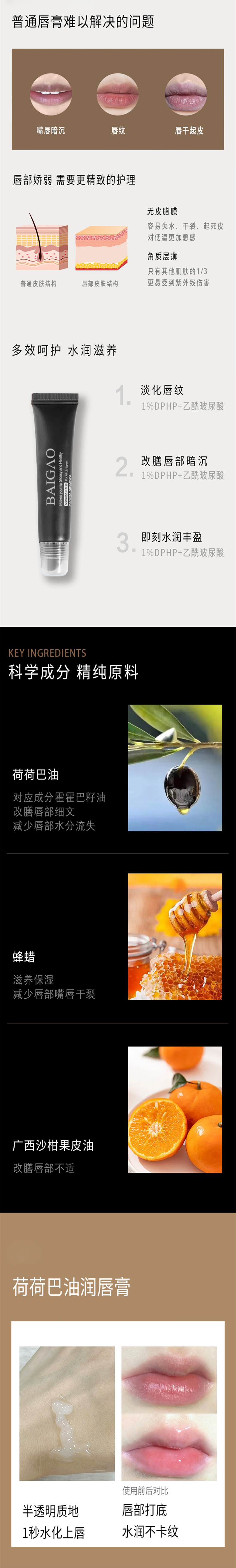 荷荷巴油护唇膏代加工